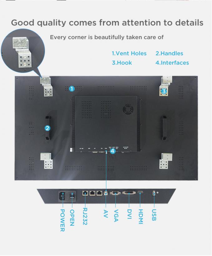 4k Controller 2x2 LCD Splicing Screen 65 Inch 4x4 Seamless Video Wall
