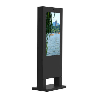Black LCD 43Inch Android Advertising Player IP65 Floor Stand Digital Signage