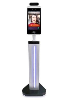 7 Inch Screen floor standing Face Recognition Terminal Infrared Thermometer Scanner