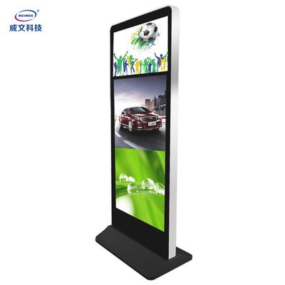 Two Lcd Screens Digital Signage Floor Staning Advertising Panel Wifi Player
