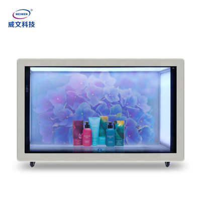 LCD Transparent Showcase Floor Standing Android Advertising Digital Signage Display