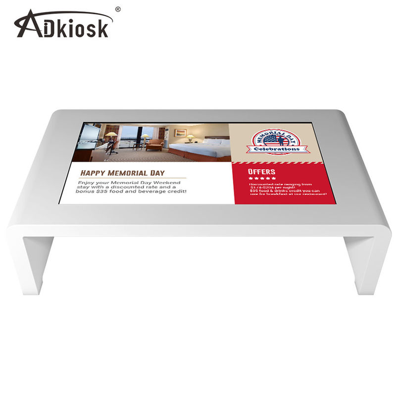 White Smart Interactive Touch Screen Table 60HZ 55inch Infrared TFT Type