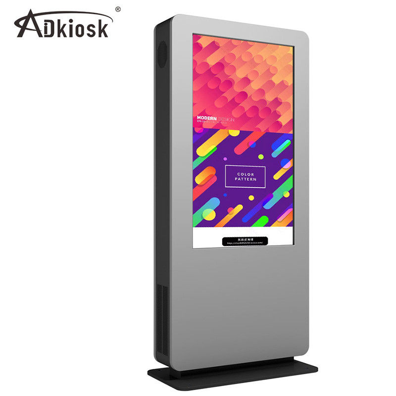 LVDS 3500cd/m2 Outdoor Lcd Advertising Display 55 Inch Free Standing Kiosk